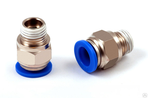 Фитинг металлический 10мм наружная резьба 1/4", 5205