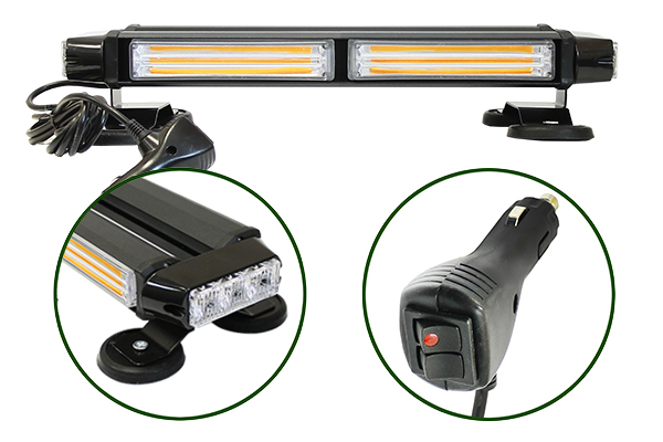AT14342 Маяк проблесковый светодиод.10-30V(4-х сторонняя панель, 7 режим, 27W, COB/LED,  L=385мм, в)