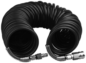 Шланг Pegas спиральный черный полиуретановый с быстр.соед. профи 20бар 5*8мм 10м, 4920