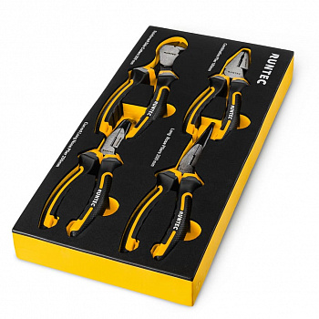 Набор шарнирно-губцевого инструмента RUNTEC в ложементе EVA, 4 предмета, RT-PLR1E4 Набор шарнирно-губцевого инструмента RUNTEC в ложементе EVA, 4 предмета, RT-PLR1E4