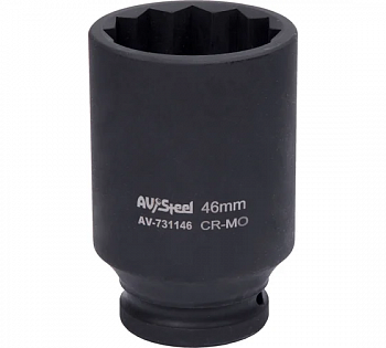 Головка ударная 3/4" двенадцатигранная удлиненная 46мм "AV Steel", AV-731146