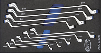 Набор ключей накидных 6-23мм 9 предметов, ACK-E38306