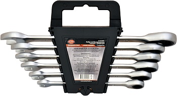 Набор ключей комбинированных трещоточных 8-17мм "AV Steel" 6 предметов, AV-035060