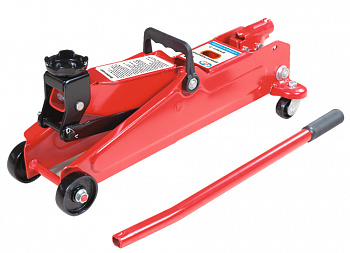 Домкрат гидравл.  подкатной 3т +кейс "AUTOVIRAZH" (красный)(подъем 390 мм, AV-076013