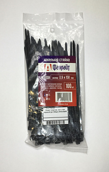 Хомут пластик. 3,6 х 150 черный (уп.100шт) ФАНЛАЙТ, 16362