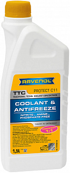 Антифриз концентрат жёлтый RAVENOL TTC Traditional Technology Coolant Concent ( 1,5л), 1410100-150-01-999