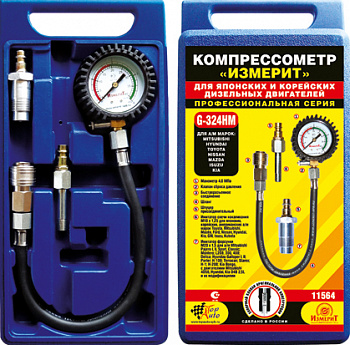 Компрессометр дизельный ТОП АВТО Компрессометр  для дизельных двигателей G-324HM Hyundai, Mitsubishi, Kia, 11564