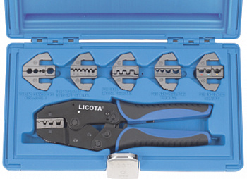 Клещи для обжимки клемм в наборе с 6-ю губками, ACP-10001