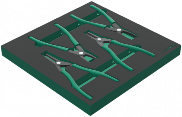 646045 Набор съемников стопорных колец усиленных 230 мм, 4 пр. в ложементе EVA	