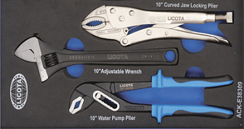 Набор ручные тиски, переставные клещи, разводной ключ EVA, ACK-E38309