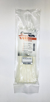 Хомут пластиковый Движение Хомут пласт (Стяжка) 3*200 мм белый (уп.-100шт.), С03б