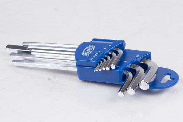 2HW20091DPM Набор шестигранников угловых длинных 9пр. 1,5-10 мм (1)