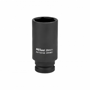 Головка ударная   1/2" шестигранная удлиненная 28мм "AV Steel", AV-720128