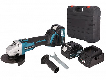 Аккумуляторная УШМ бесщеточная ProfiPower MKDGA-18V (Li-ion-2шт, 4Ач, 125 мм, 0-8500 об/мин,, E0080