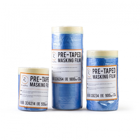 RoxelPro Маскирующая плёнка ROXTOP с клеящей лентой 110° со стат.эффектом, 1800мм х 33м, 336264