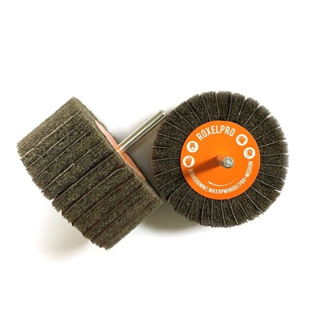 RoxelPro Лепестковая комбинр. щетка ROXTOP на  шпинделе 80х40х6мм, Р80, 135856