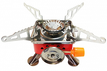 Портативая газовая плитка (с пьезоподжигом, складная, чехол,(110х110мм)"трансформер", AT35985