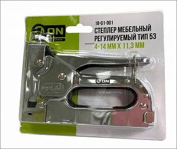 ON Степлер мебельный регулируемый тип 53, 4-14 мм х 11,3 мм, 18-01-001 ON Степлер мебельный регулируемый тип 53, 4-14 мм х 11,3 мм, 18-01-001