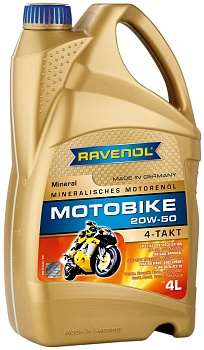 Моторное масло RAVENOL Motobike 4-T Mineral SAE 20W-50 (4л) new, 1173122-004-01-999
