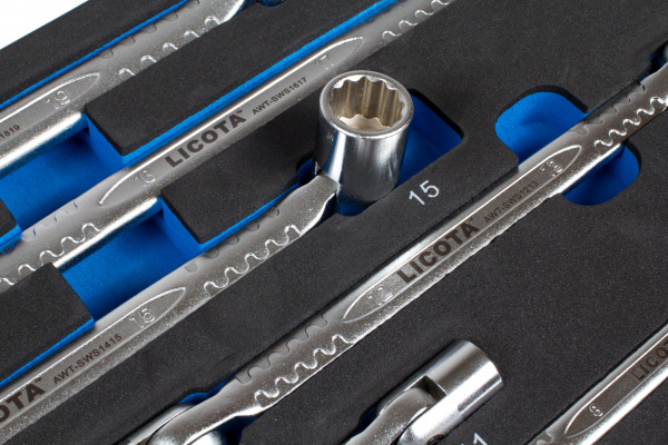 ACK-E38315 Набор ключей торцевых карданных 8-19 мм, 6пр., ложемент EVA (1)