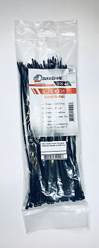 Хомут пластиковый Движение Хомут пласт (Стяжка) 3*200 мм черная уп (100 шт.), С03ч