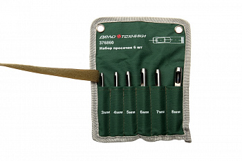 Набор просечек (D3,4,5,6,7,8 мм) 6 предм., 376860