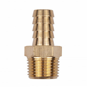 Разъем 1/2" внешняя резьба - "елочка" 14мм, латунь, в блистере "AV Steel", AV-700318B