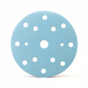 RoxelPro Шлифовальный круг ROXTOP FILM 150мм на липучке, 15 отв, синий Р120, 152208