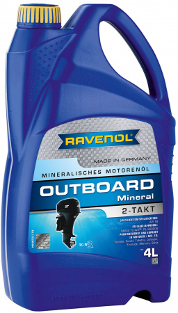 Моторное масло для 2Т лод.моторов RAVENOL Outboard 2T Mineral ( 4л) new, 1153200-004-01-999