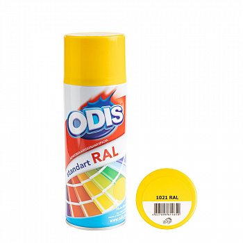 Краска - спрей ODIS standart RAL рапсово-желтый, 1021ral Краска - спрей ODIS standart RAL рапсово-желтый, 1021ral