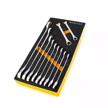 Набор ключей комбинированных трещоточных RUNTEC CrV 8-24 мм в ложементе EVA, 11 предметов, RT-WRE11