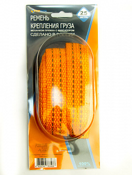 Ремень крепления груза ТОП АВТО, ширина ленты 25мм, 250 кг, механизм пряжка с фиксатором 2,5м, РК252Б