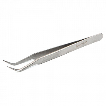 Пинцет изогнутый, c тонким жалом 116 мм, AET-7112