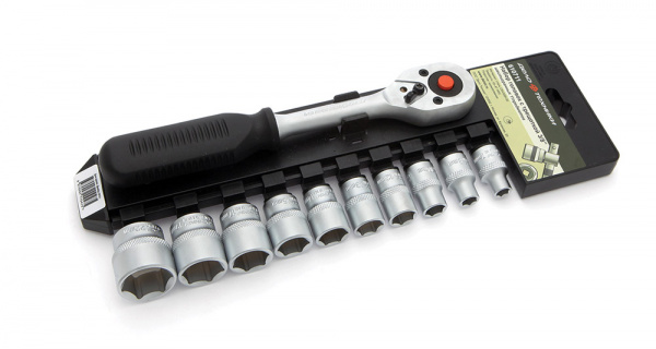 610711 Набор головок6гр с трещеткой 3/8 11штД/Т