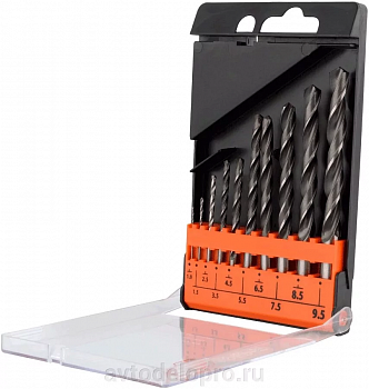 набор сверл по металлу 1,0-9,5мм (10шт.пл/футляр) BERIL, 512010