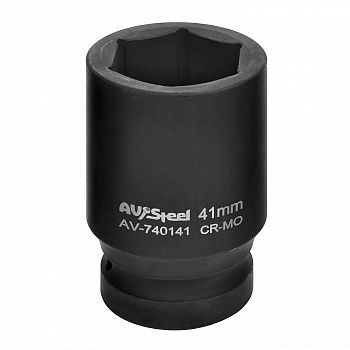 Головка ударная 1" шестигранная удлиненная 41мм "AV Steel", AV-740141