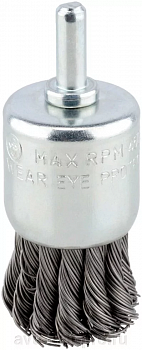 щетка зачистная для дрели торцевая D-30мм (витая,кисточка) (АвтоDело), 44044