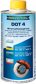 Тормозная жидкость RAVENOL DOT-4 (0,5 л), 1350601-500-05-000
