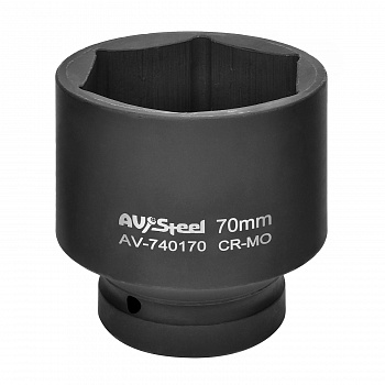 Головка ударная 1" шестигранная удлиненная 70мм "AV Steel", AV-740170