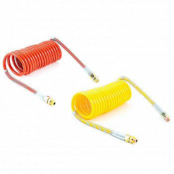 Шланг спиральный пневматический соединительный тягача с прицепом ЕВРО, HH-063-М22-7,5M-PA : 60PCS red
