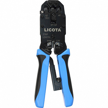 Инструмент для обжима коннекторов RJ-45, RJ-11/12 и зачистки витой пары с трещоткой, ACP-600AR