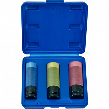 Набор ударных головок тонкостенных суперпрочных, 17, 19, 21 мм в кейсе, ANSK01