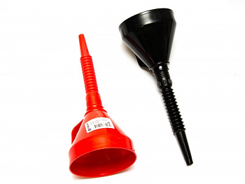 Воронка для бензина с сеткой цветная разборная 140 мм ГОФРА - красная, ВЦГR