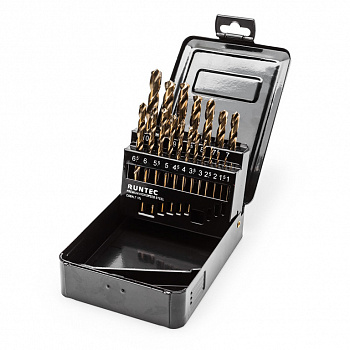 Набор сверл по металлу RUNTEC 1-10 мм, HSS-Co5, 19 предметов, RT-DSCB19