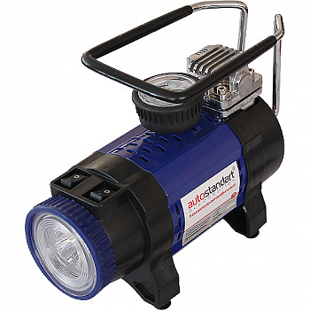 Компрессор Autostandart автомобильный STORM с фонарем, 50л/мин. 192Вт, 12В, 107005