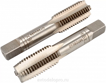 метчик ручной М14*1,25мм АвтоDело (набор 2шт.пластм/ф), 40800