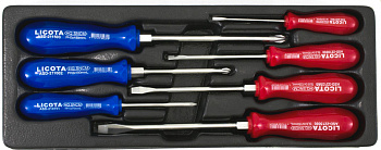 Набор отверток с пластиковой ручкой, 7 пр., в ложементе, ACK-384109