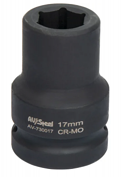 Головка ударная  3/4" шестигранная удлиненная 17мм  "AV Steel", AV-730117