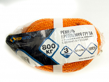 Ремень крепления груза ТОП АВТО, ширина ленты 25мм, 800/1600кг, 4м механизм 110 мм на 800 DaN, РК084