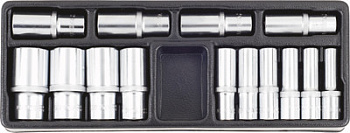 Набор торцевых головок глубоких 1/2" 14пр. в ложементе 10-32мм, ACK-384027 Набор торцевых головок глубоких 1/2" 14пр. в ложементе 10-32мм, ACK-384027